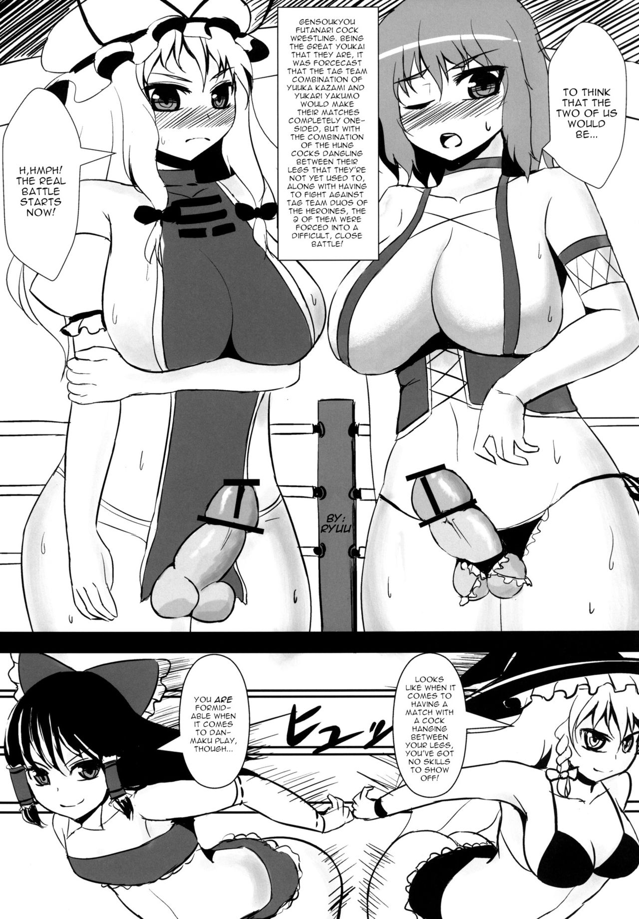 (紅楼夢9) [Stapspats (よろず)] 幻想郷フタナリチンポレスリング合同誌 GFCW Extreme (東方Project) [英訳]