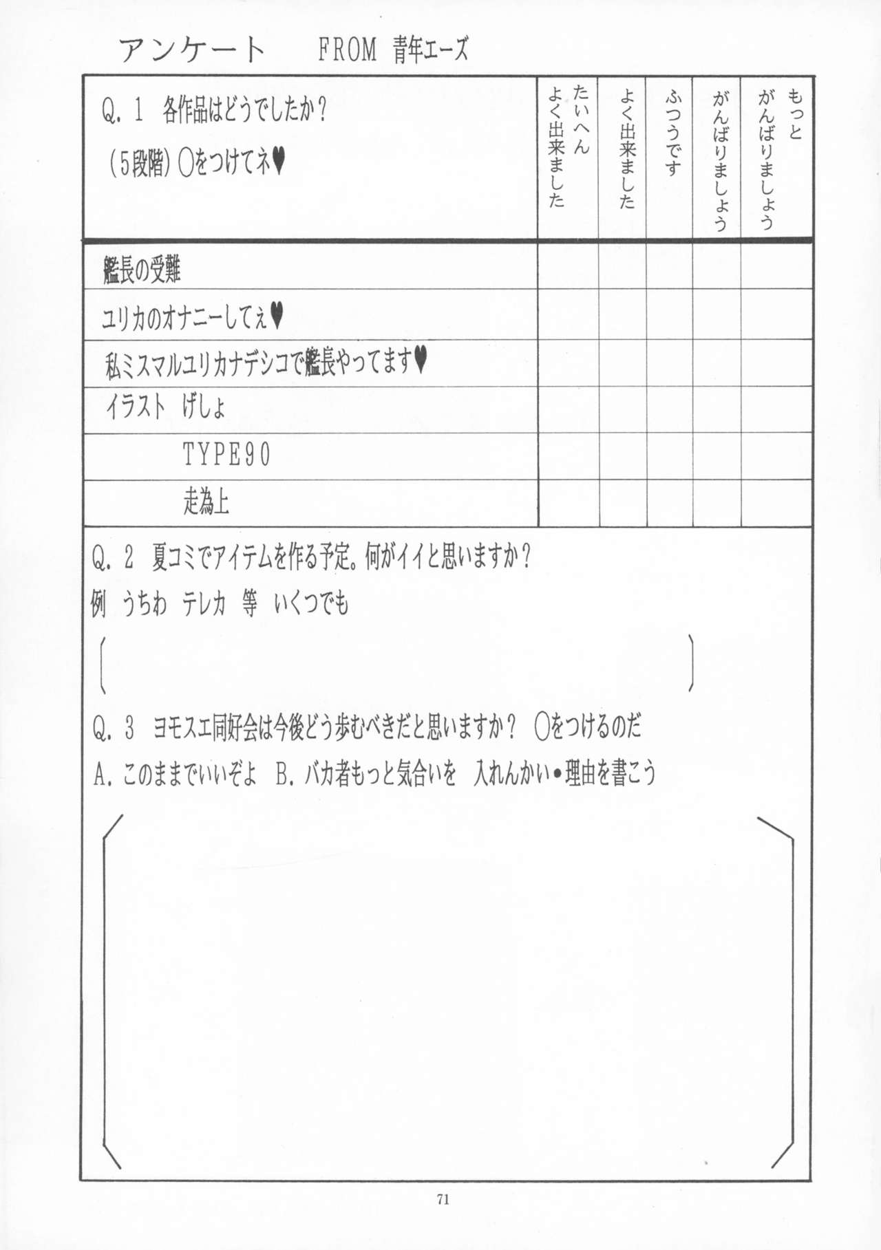 (Cレヴォ21) [ヨモスエ同好会 (げしょ一郎)] 青年エーズ (機動戦艦ナデシコ)