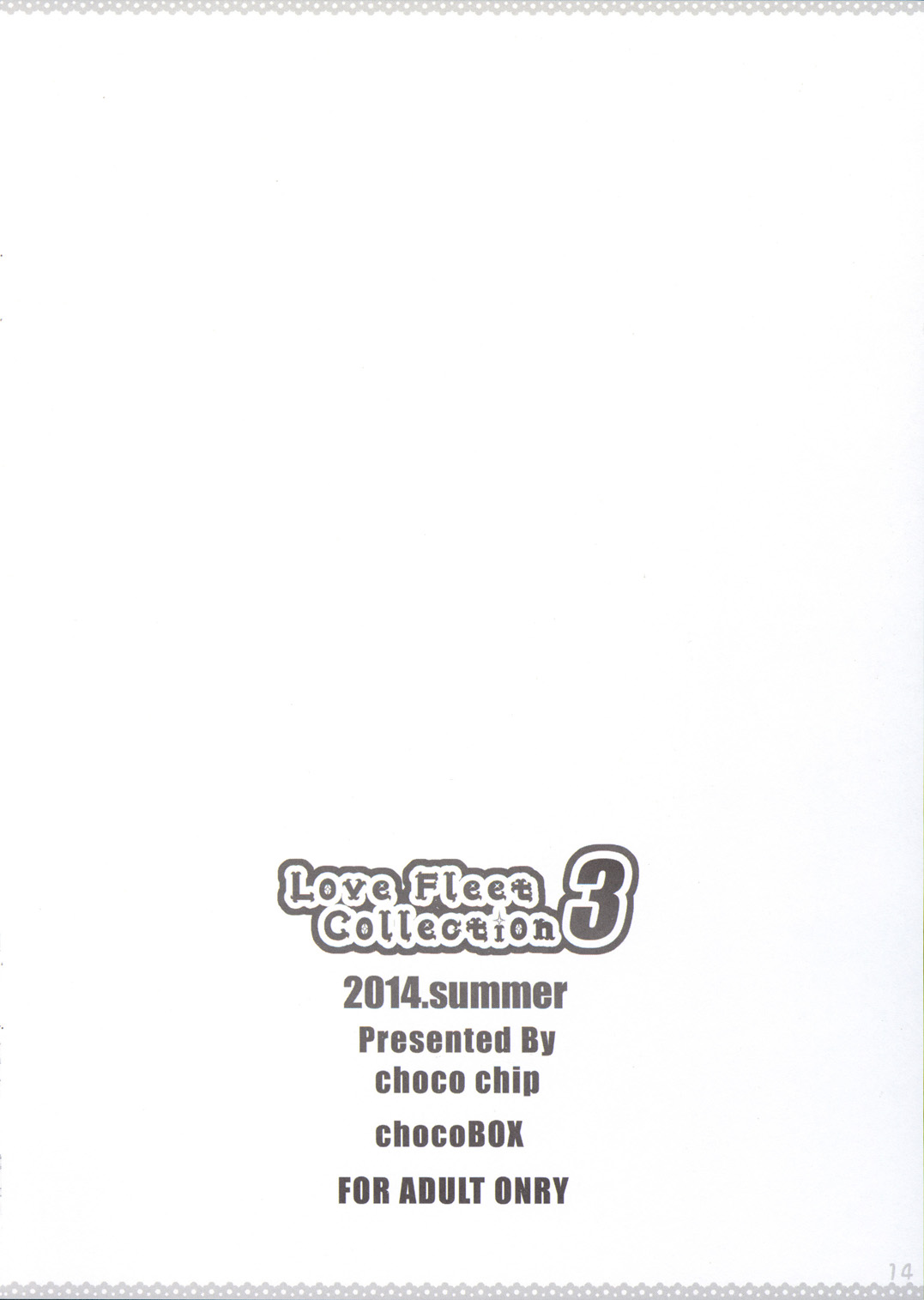 (C86) [choco BOX (choco-chip)] Love Fleet Collection 3 (艦隊これくしょん -艦これ-)