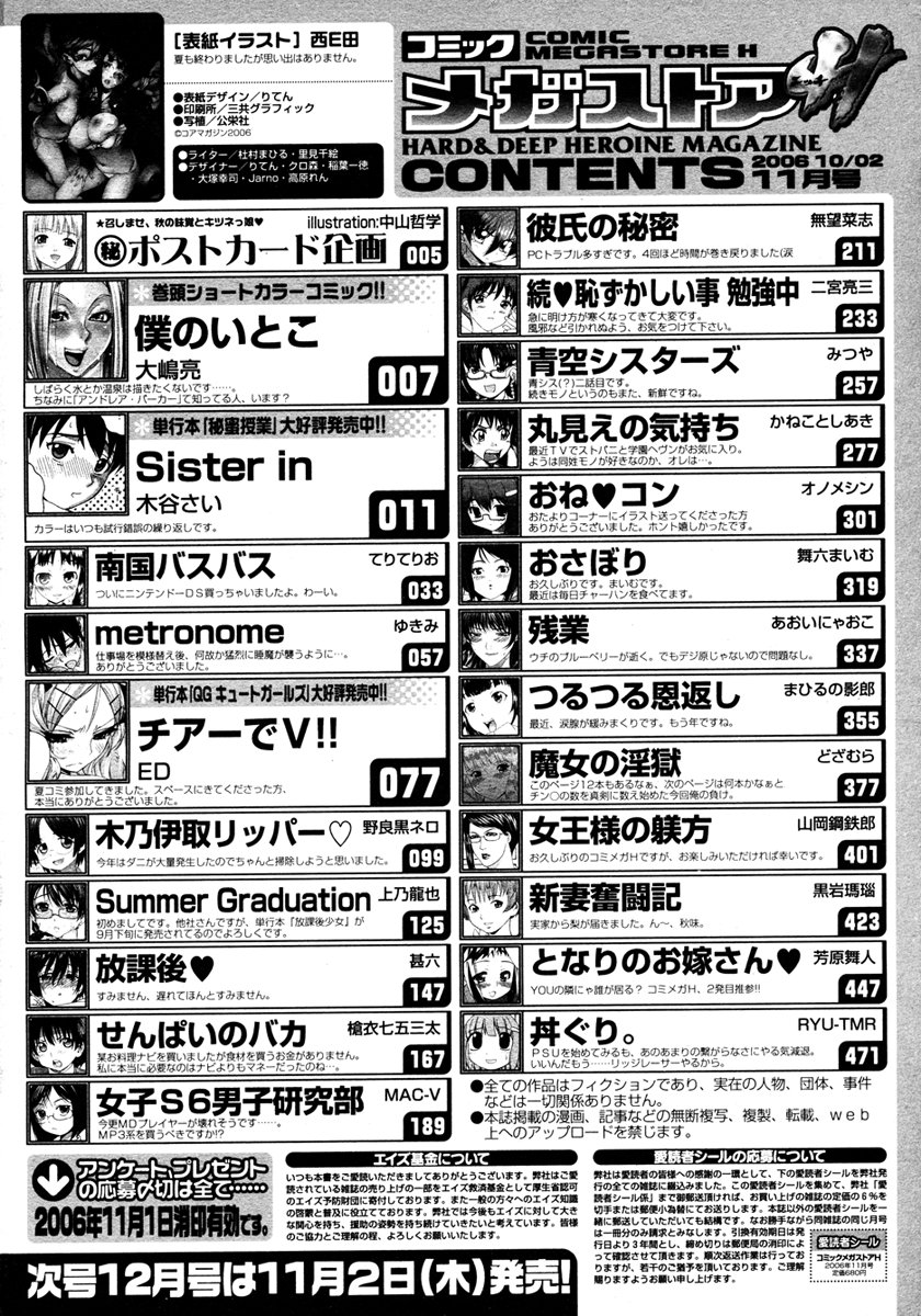 コミックメガストアH 2006年11月号