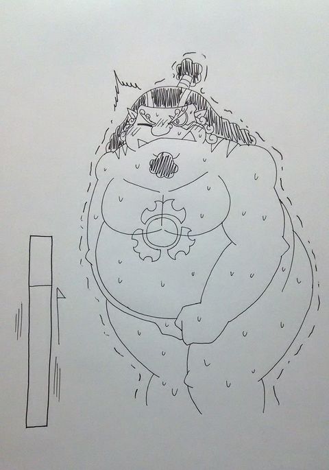 ジンベエ、おしっこ我慢